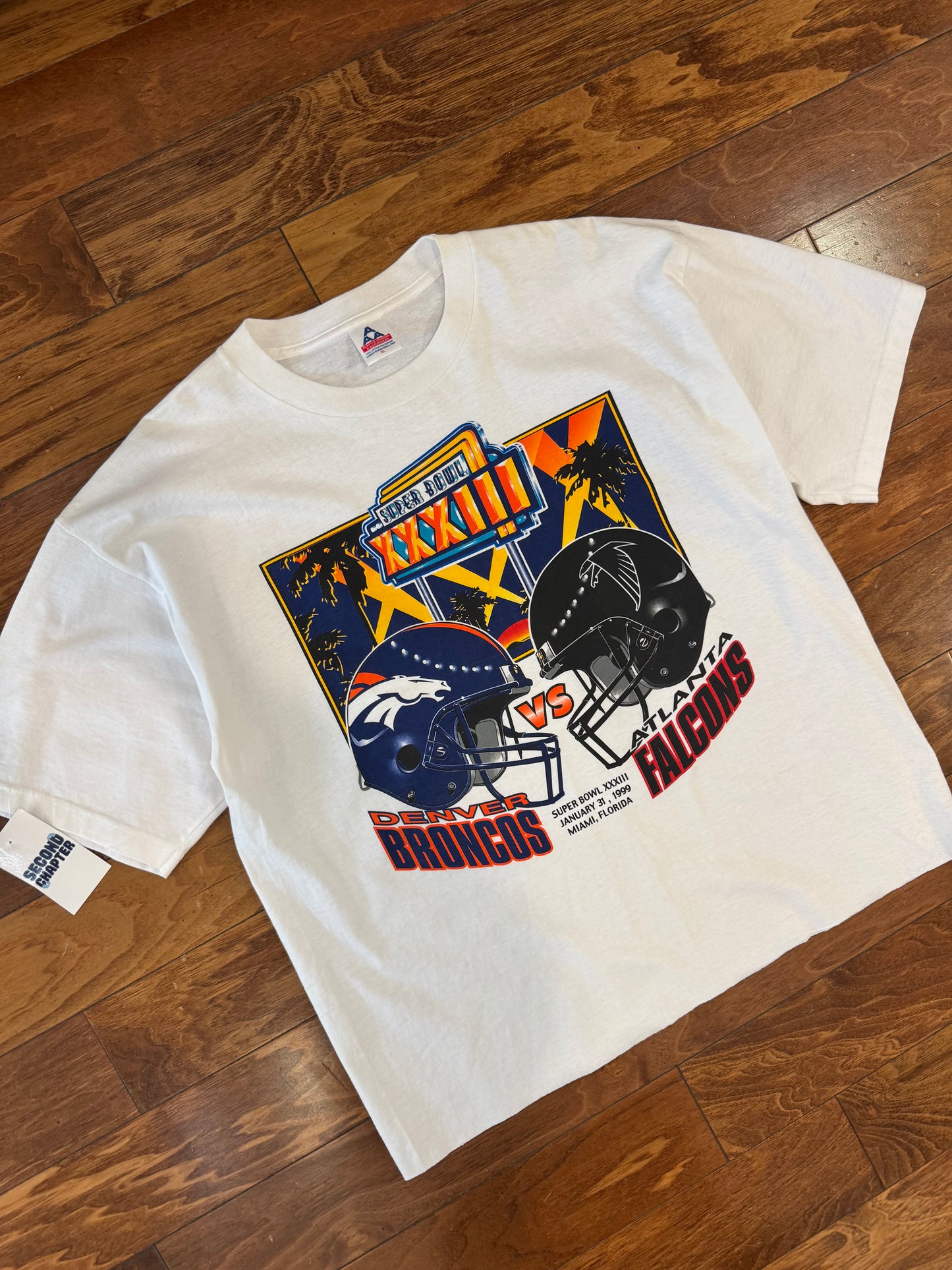 1999 Broncos v Falcons Super Bowl Cropped Tee (XL)