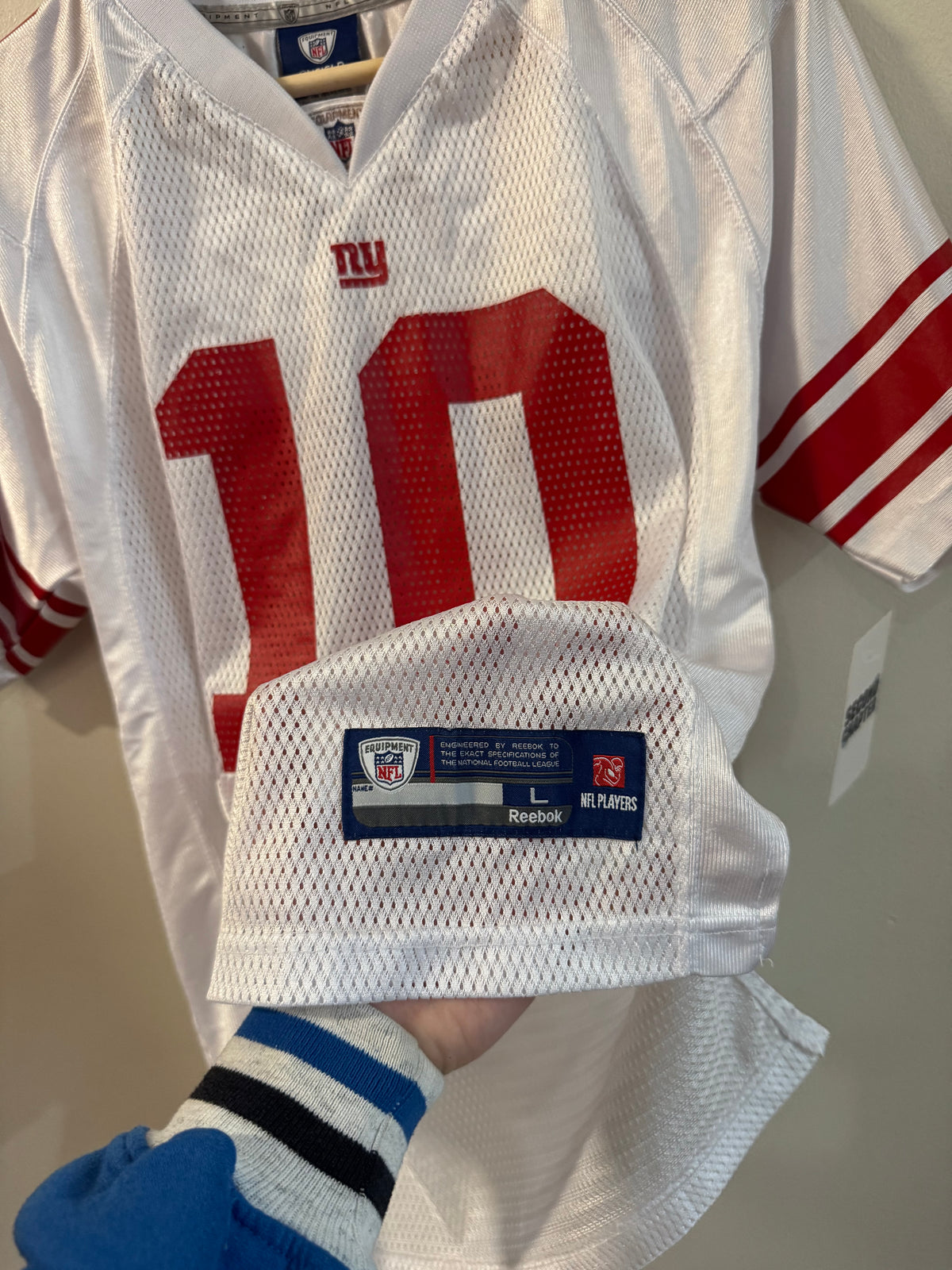 00s New York Giants Eli Manning Reebok Away Jersey (Youth L)