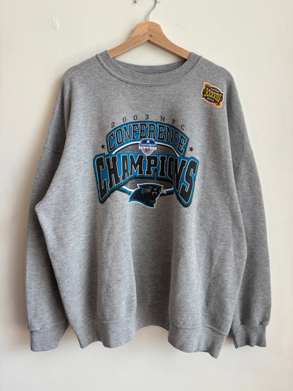 2003 Carolina Panthers NFC Champions Grey Crewneck (XXL)