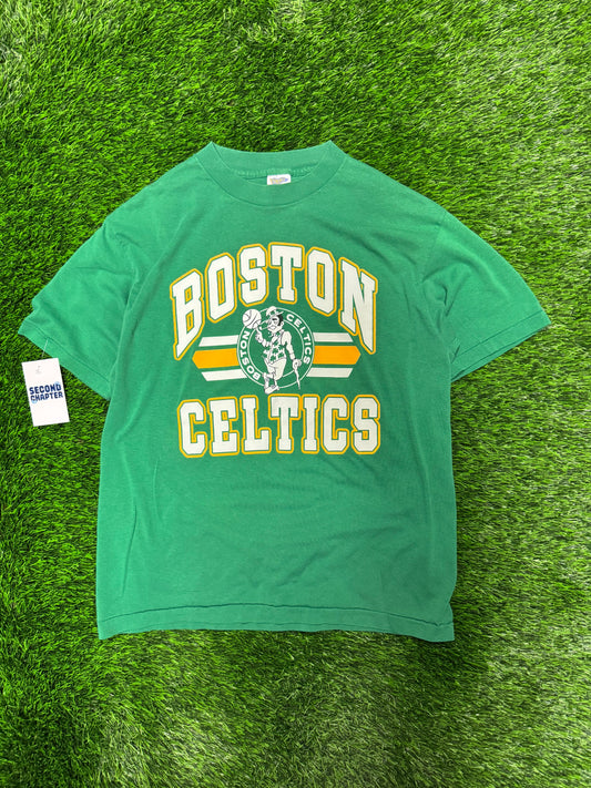 90s Boston Celtics Spell Out Green Vintage Tee (L)