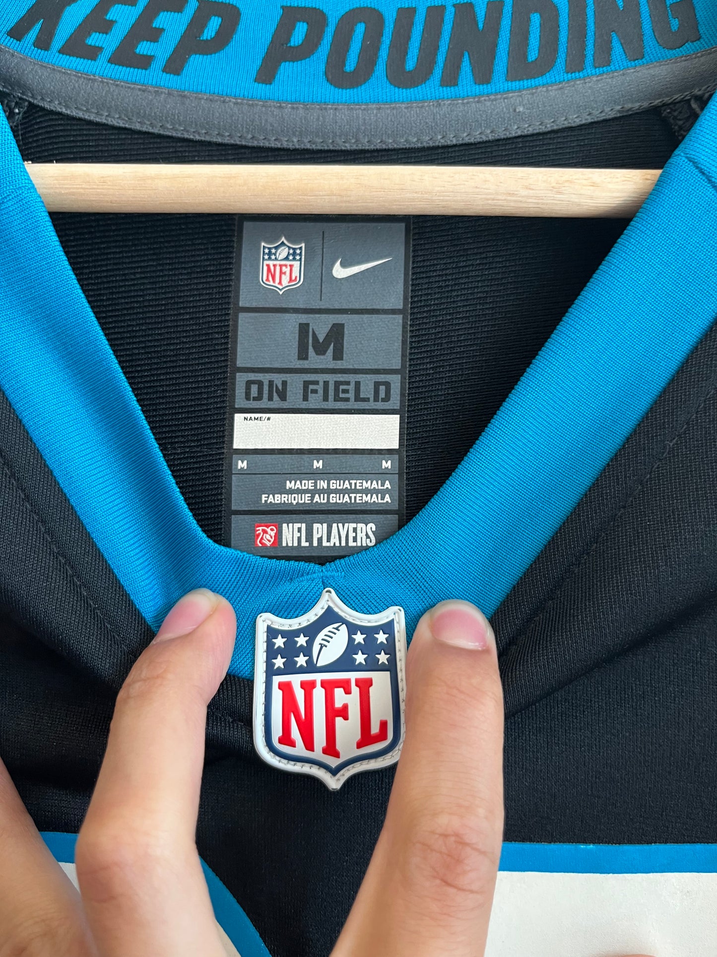 2016 Nike NFL Christian McCaffery Carolina Panthers Home Jersey (M)