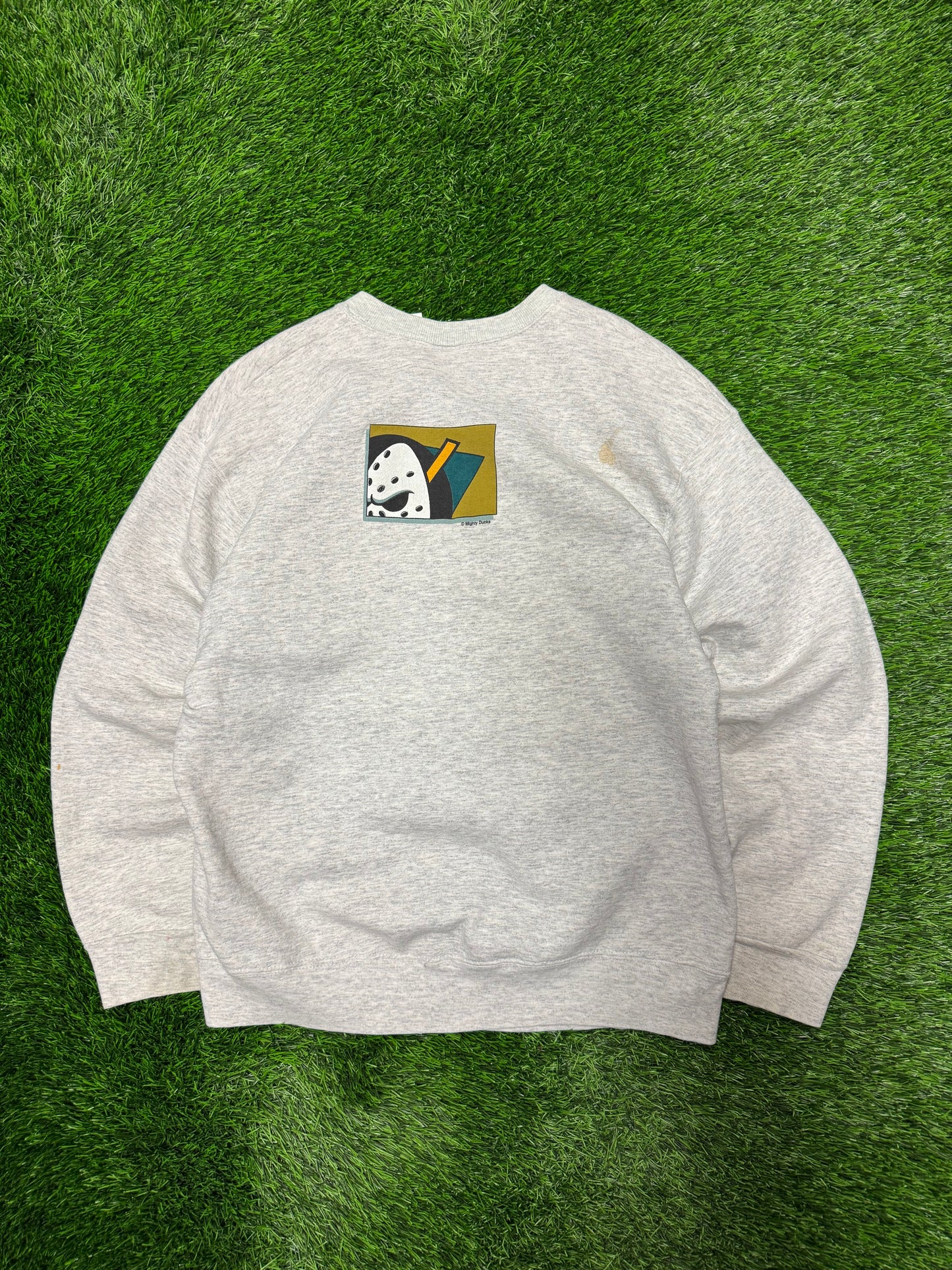 90s Mighty Ducks Vintage Salem Hockey Stained Crewneck (L)
