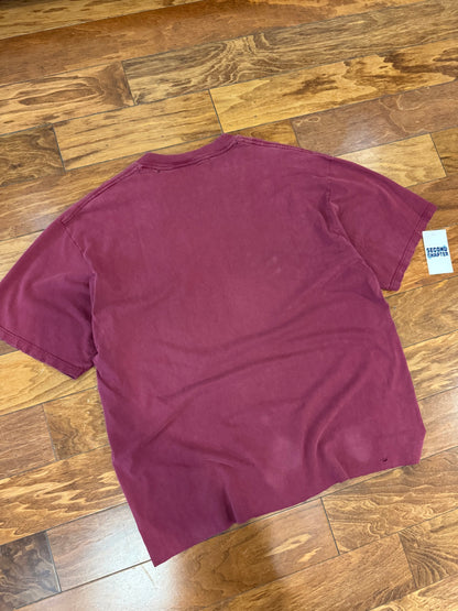 1995 UMASS Minutemen Vintage Distressed Cropped Tee (XL)