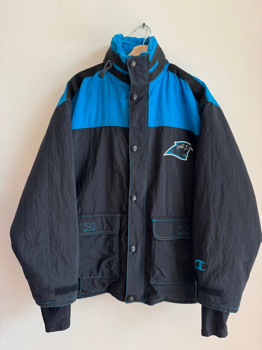 90s Carolina Panthers Chore Embroidered Puffer Jacket (M)