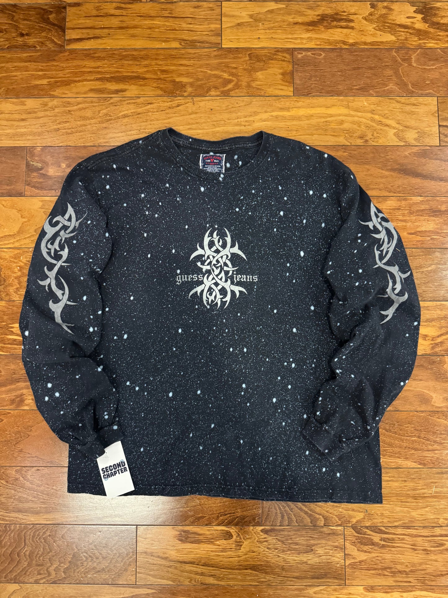 00s Guess Tribal Space Wash Long Sleeve Tee (XL)