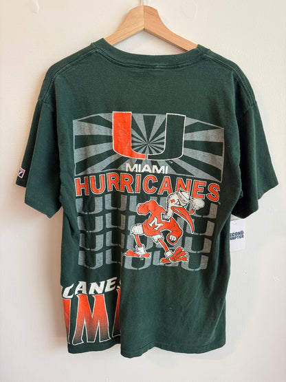 90s Miami Hurricanes Vintage Wrap Around Tee (L)
