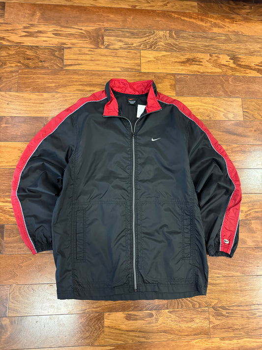 00s Nike Red/Black Parka Essential Windbreaker (M)