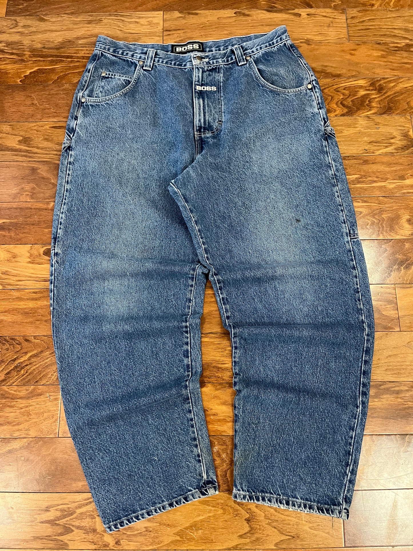 00s Boss Big Spell Out Baggy Jeans (38 x32)