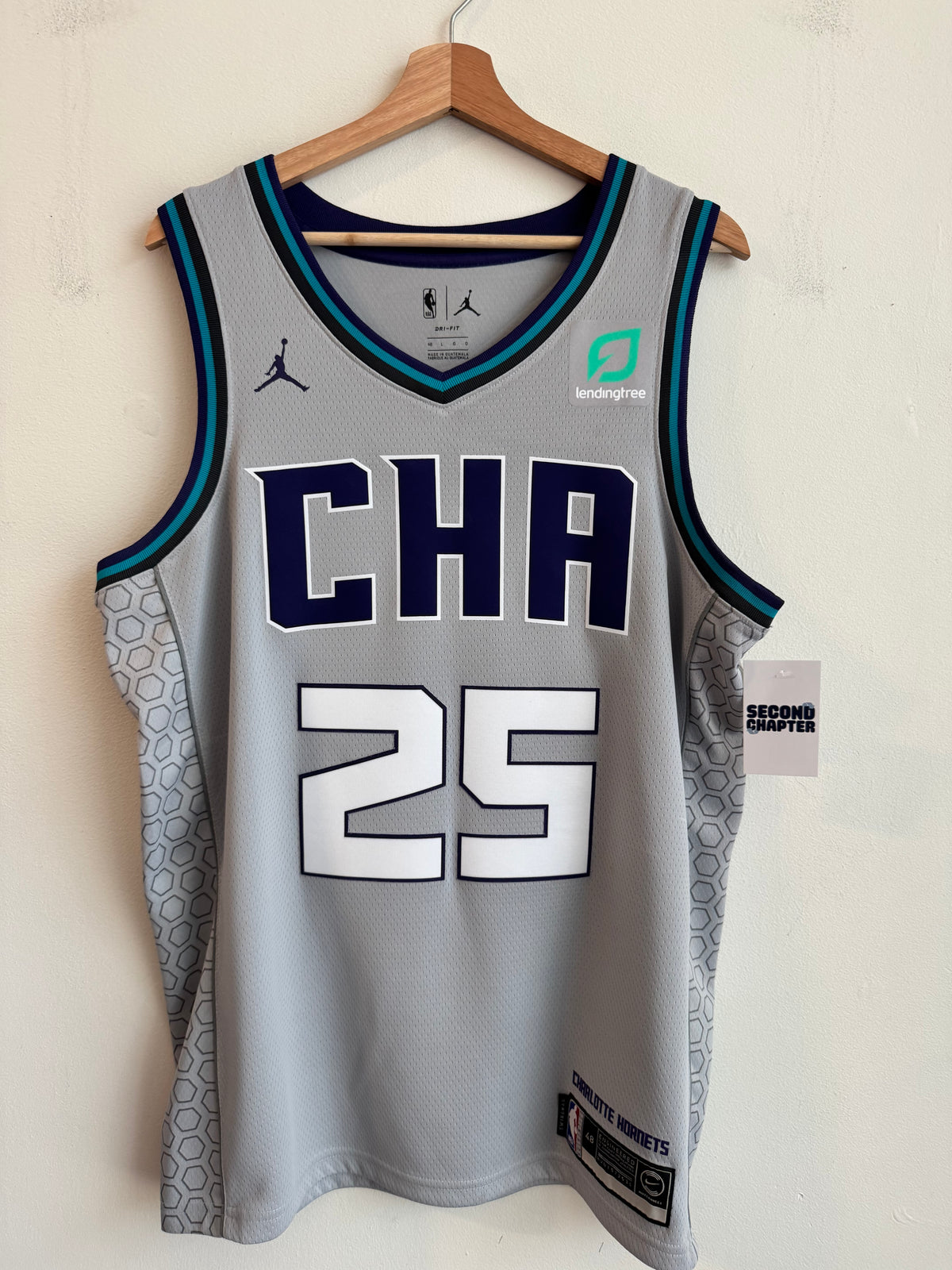 2019 Charlotte Hornets PJ Washington Jr. Jordan Swingman Grey Jersey (L)