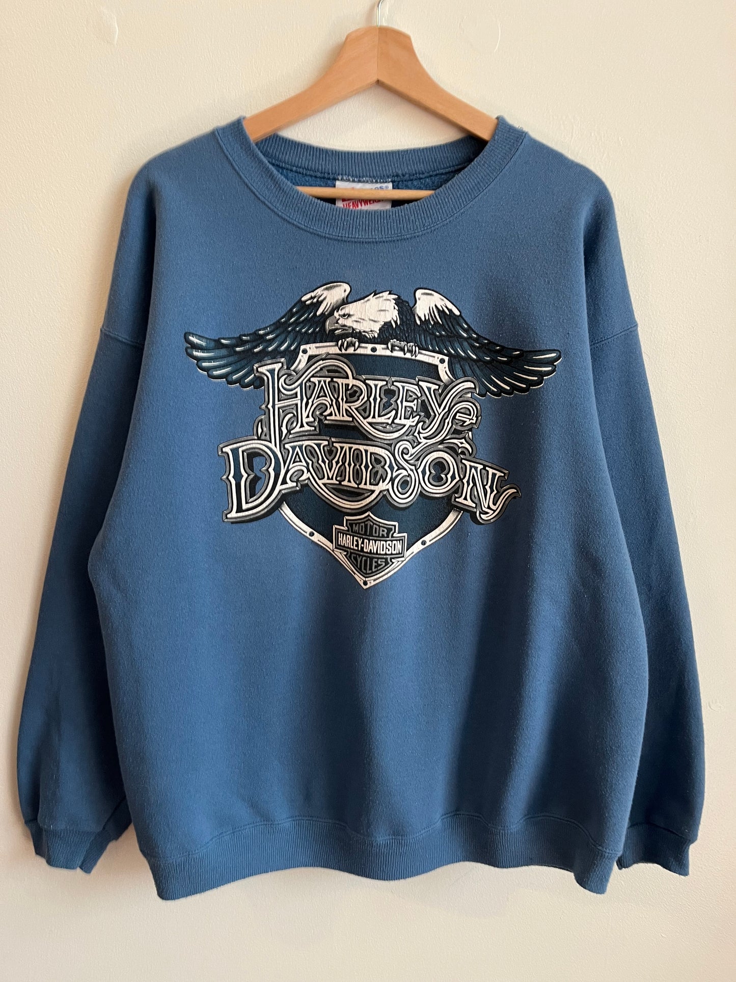 90s Harley Davidson New York Blue Crewneck (L)