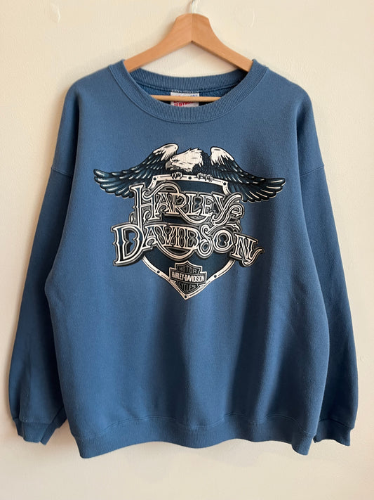 90s Harley Davidson New York Blue Crewneck (L)
