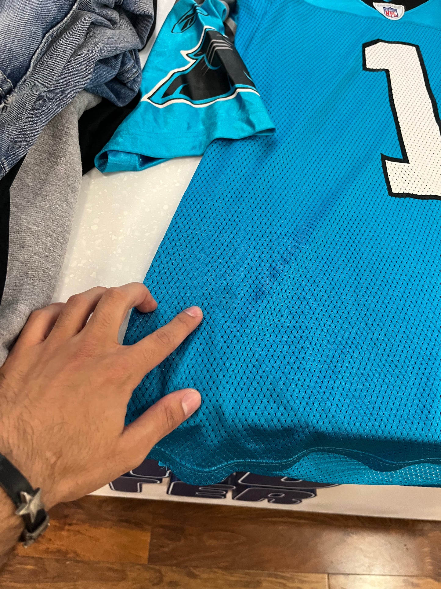 00s Carolina Panthers Reebok Cam Newton Blue Jersey (XL)