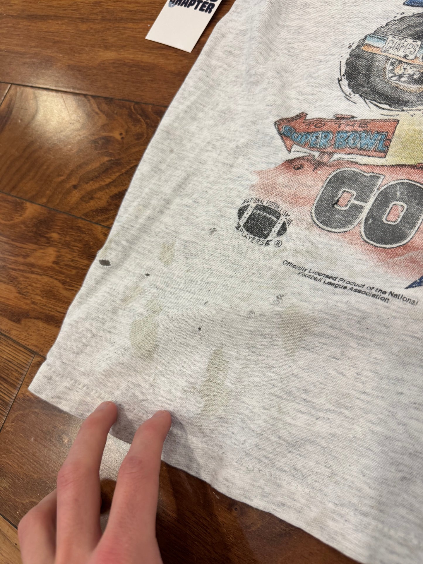 1994 Dallas Cowboys Faded Distressed Caricature Tee (XL)