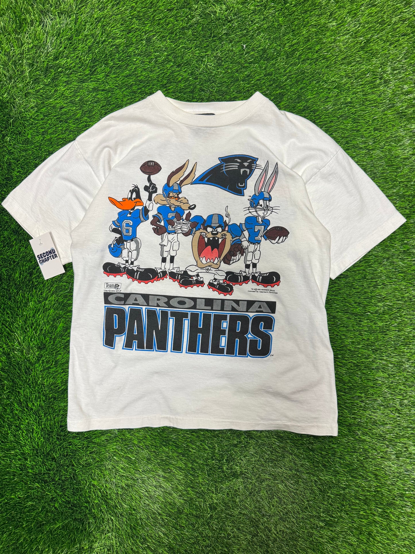 1993 Carolina Panthers Looney Tunes Vintage Double Sided Tee (L)