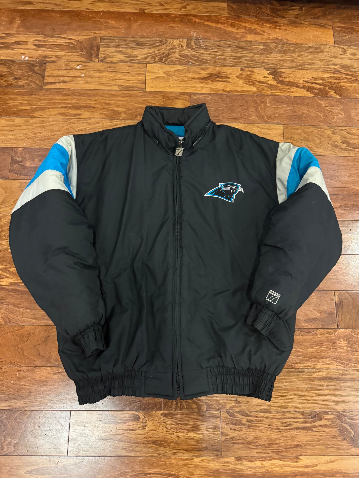 90s Carolina Panthers Logo 7 Puffer Jacket (XL)