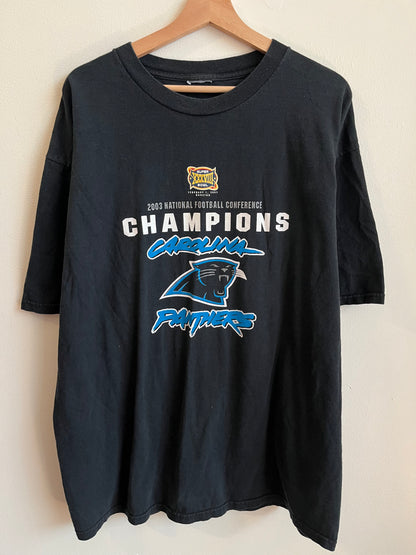 2003 Carolina Panthers NFC Conference Champions Black Tee (XL)