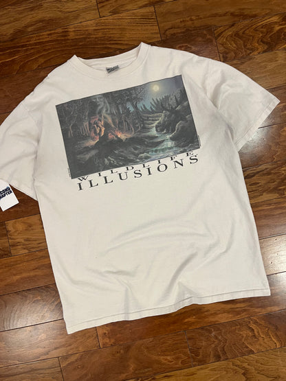 1993 Wildlife Illusions Vintage Nature Art Tee (XL)