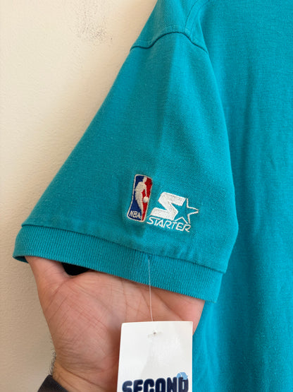 90s Charlotte Hornets Vintage Starter Boxy Polo Shirt (M)