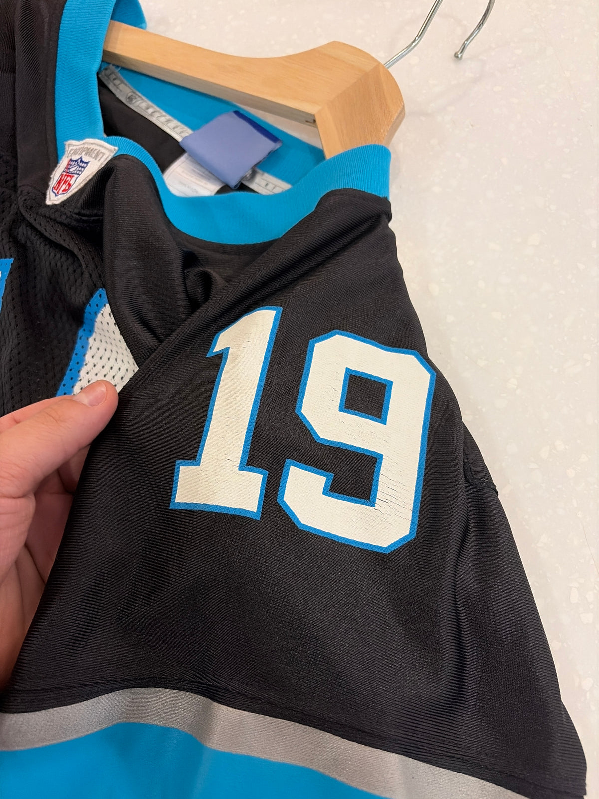 00s Carolina Panthers Keyshawn Johnson Reebok Home Jersey (L)