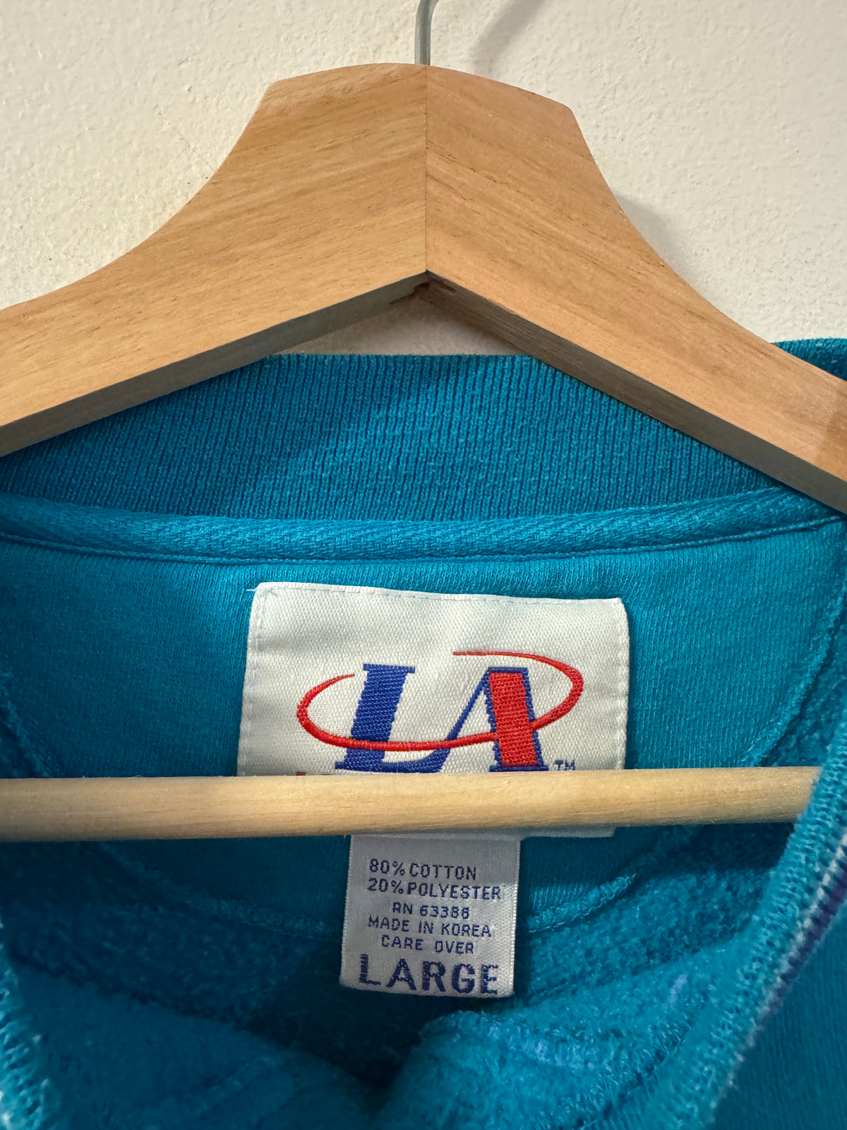 90s Charlotte Hornets Logo Athletic Teal Crewneck (L)