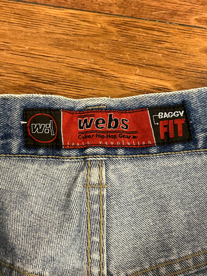 00s Webs Baggy Distressed Jean Shorts (34)