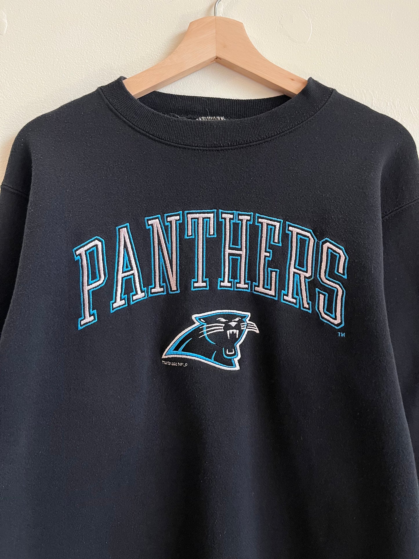 1993 Carolina Panthers Embroidered Spell Out Crewneck (M)