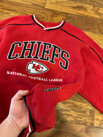 90s Kansas City Chiefs Embroidered Crewneck (L)