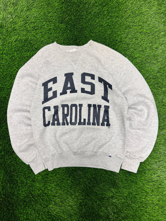 90s ECU East Carolina University Spell Out Vintage Russell Crewneck (S)