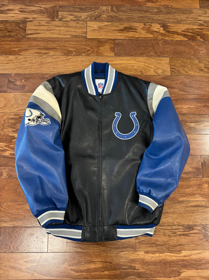 00s Indianapolis Colts Embroidered Leather Jacket (L)
