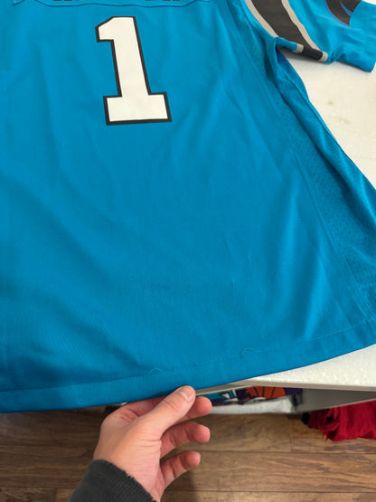 2016 Carolina Panthers Cam Newton Electric Blue Jersey (L)