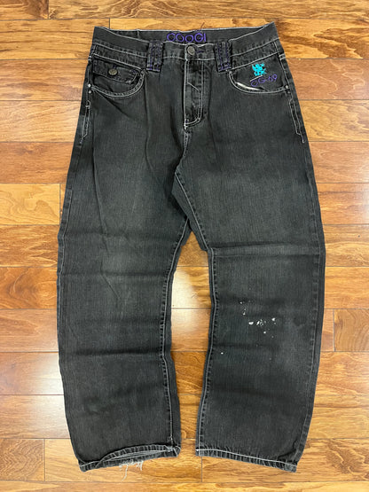 00s Coogi Embroidered Black Jeans (36 x 34)