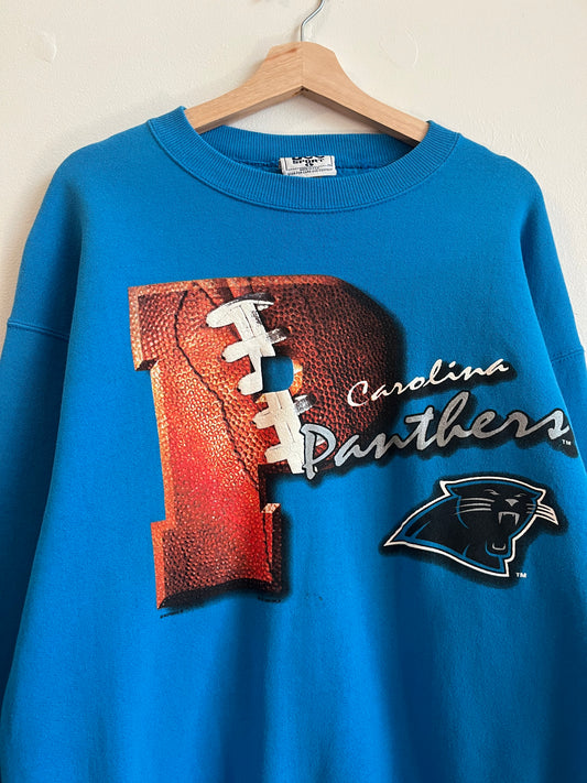 90s Carolina Panthers Big P Blue Lee Crewneck (L)