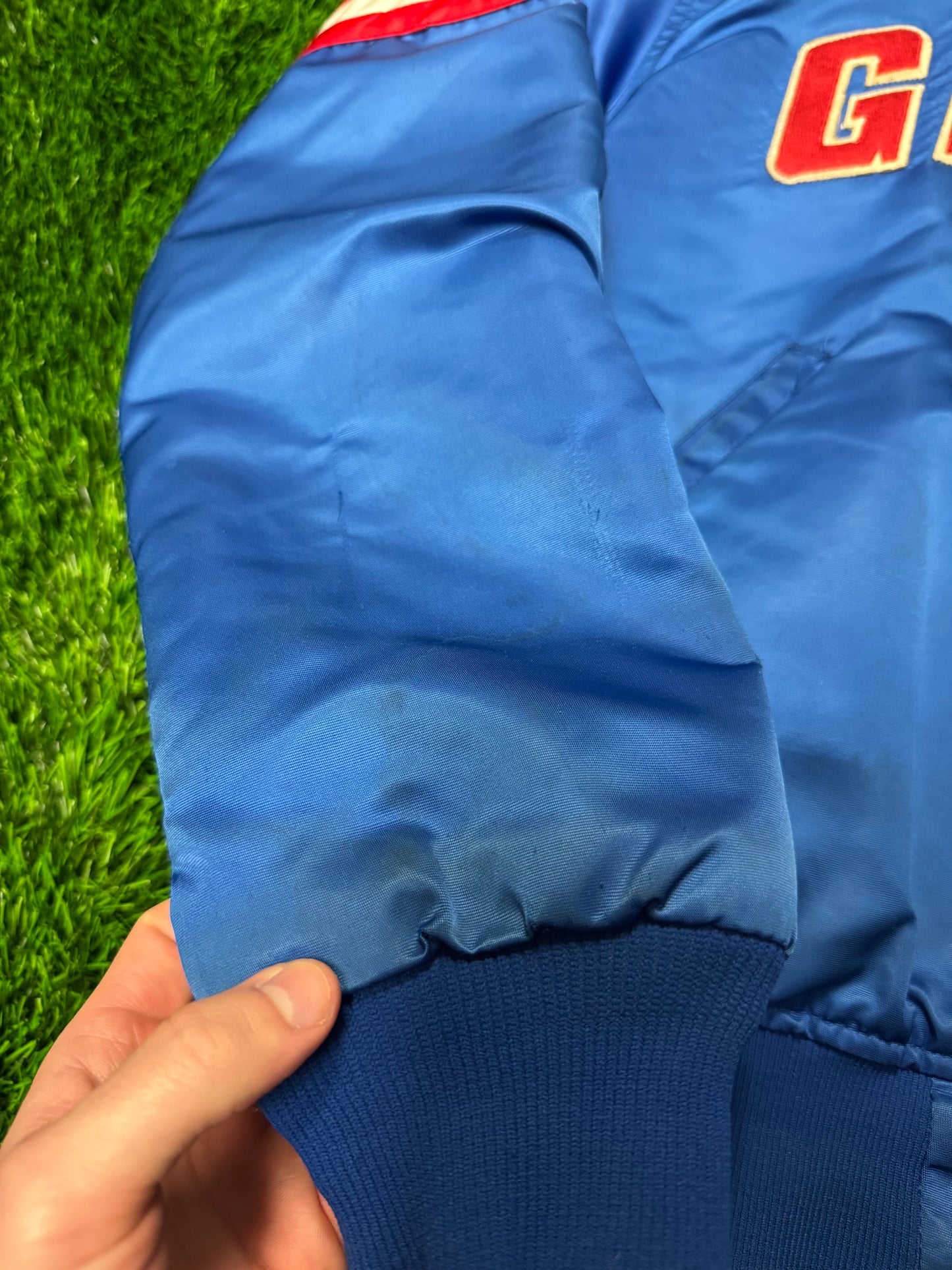 80s New York Giants Vintage Starter Satin Jacket (L)