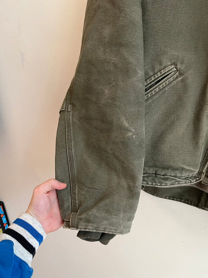 2012 Carhartt J141 ARG Faded Distressed Sherpa Lined Jacket (XL)
