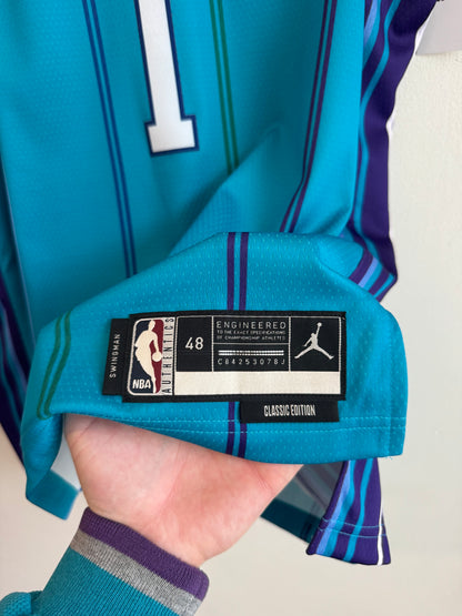 2023 Charlotte Hornets LaMelo Ball Classic Edition Teal Pinstripe Jordan Jersey (L)