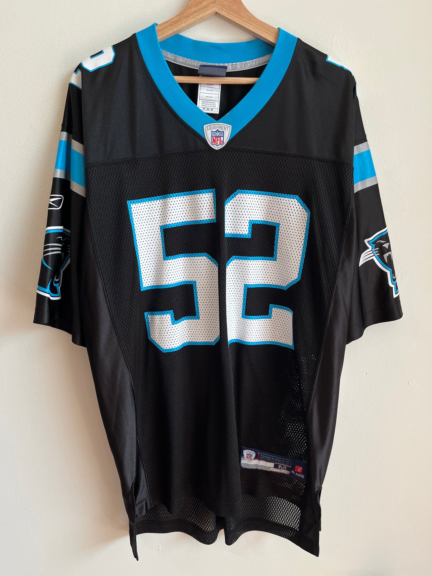 00s Carolina Panthers Jon Beason Reebok Home Jersey (M)