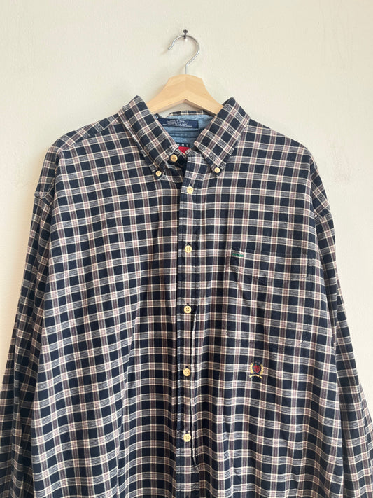 00s Tommy Hilfiger Plaid Essential Polo Flannel Shirt (XL)