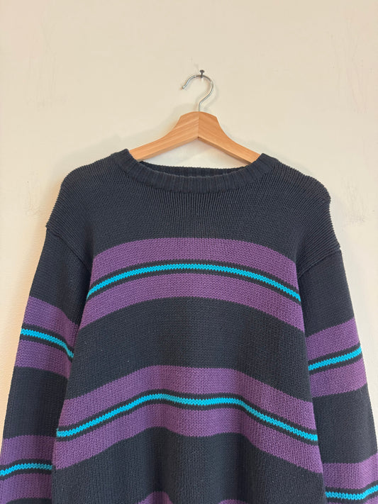 90s Joseph Benjamin Purple/Black Essential Sweater (M)