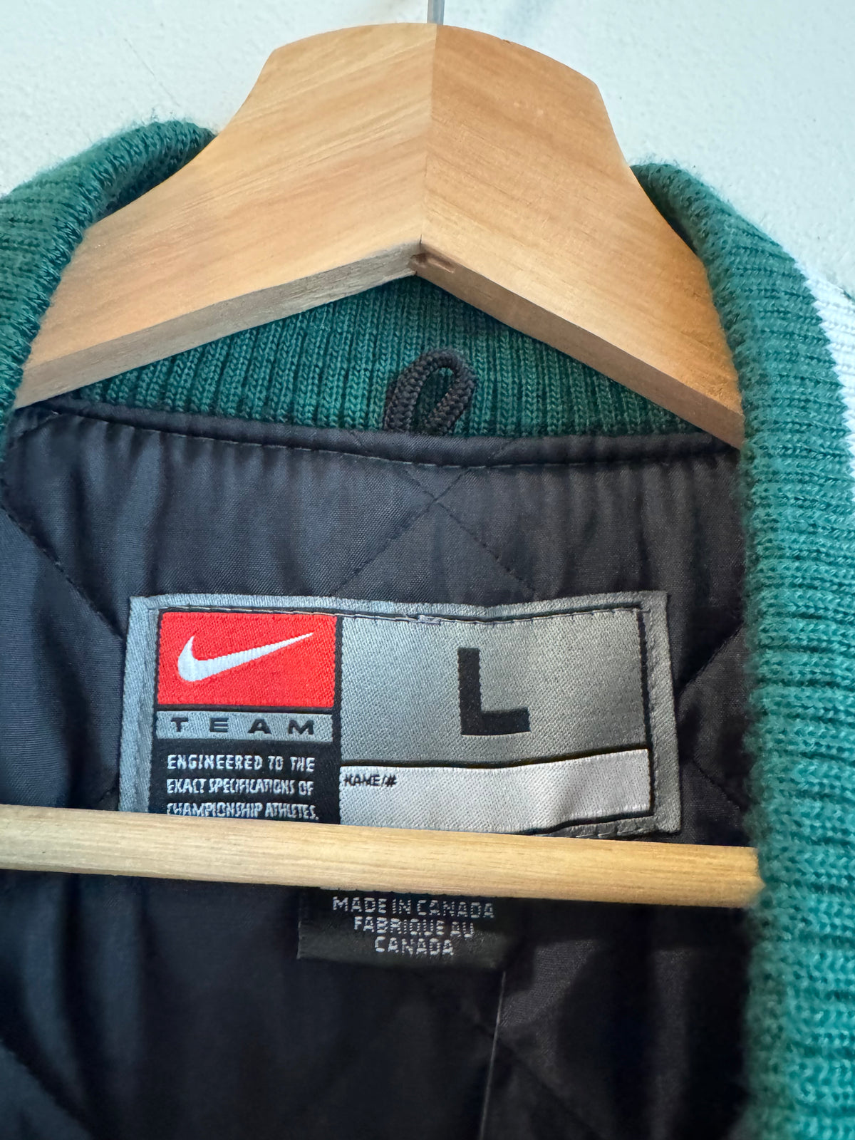 90s Michigan State Nike Varsity Leather Deadstock Jacket (L)