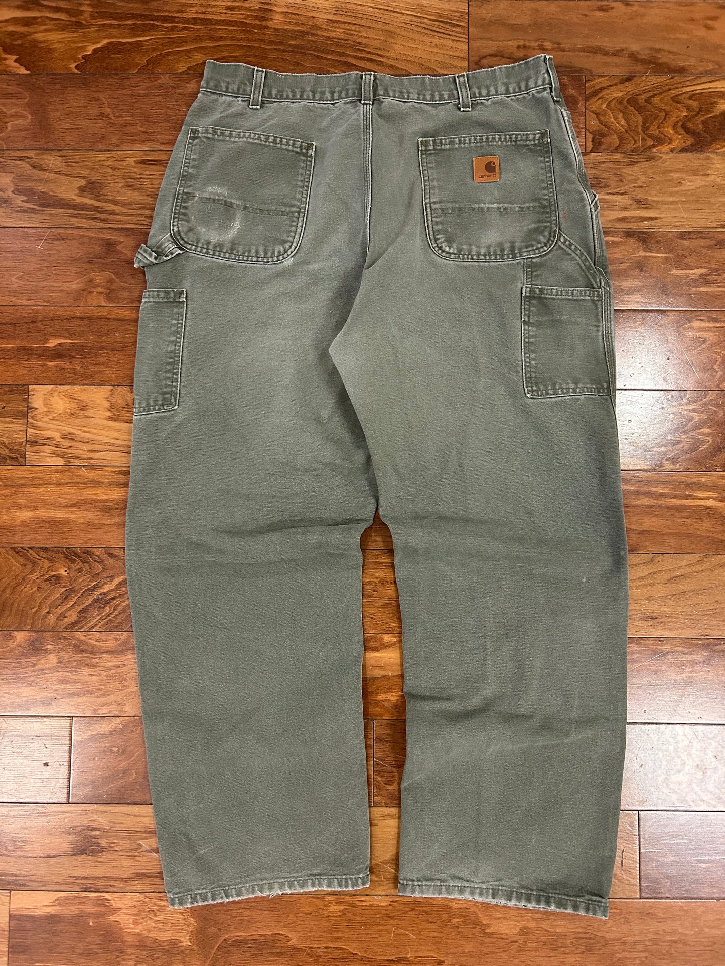 2013 Carhartt Faded Olive Green Carpenter Pants (36 x 32)