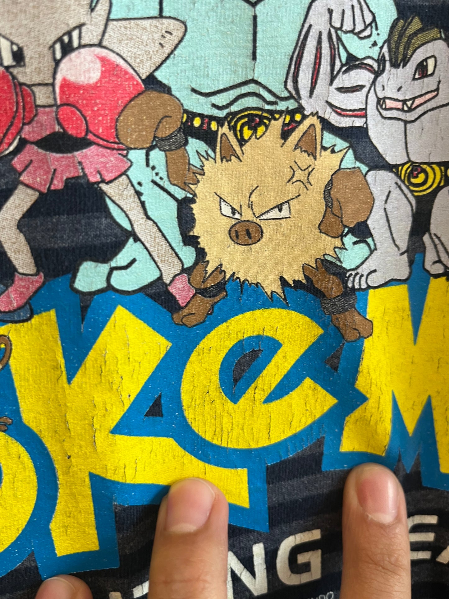 1999 Nintendo Pokemon Cartoon Striped Long Sleeve Shirt (Youth L)