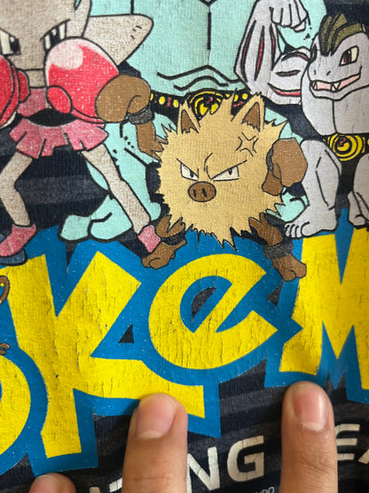 1999 Nintendo Pokemon Cartoon Striped Long Sleeve Shirt (Youth L)