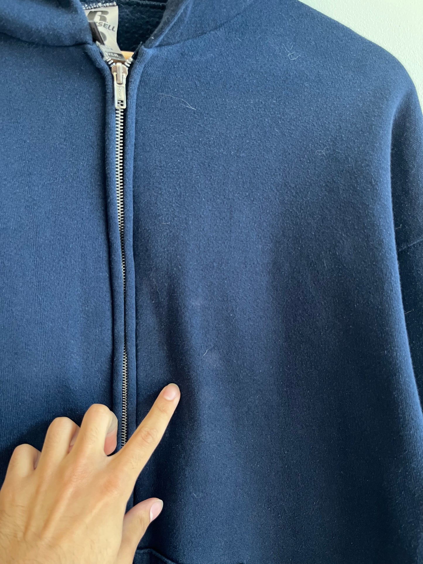 00s Russell Full Zip Y2K Navy Hoodie (L)