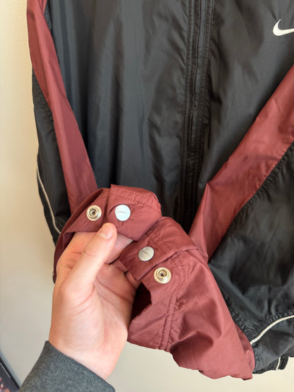 90s Nike Black/Burgundy Windbreaker (XXL)