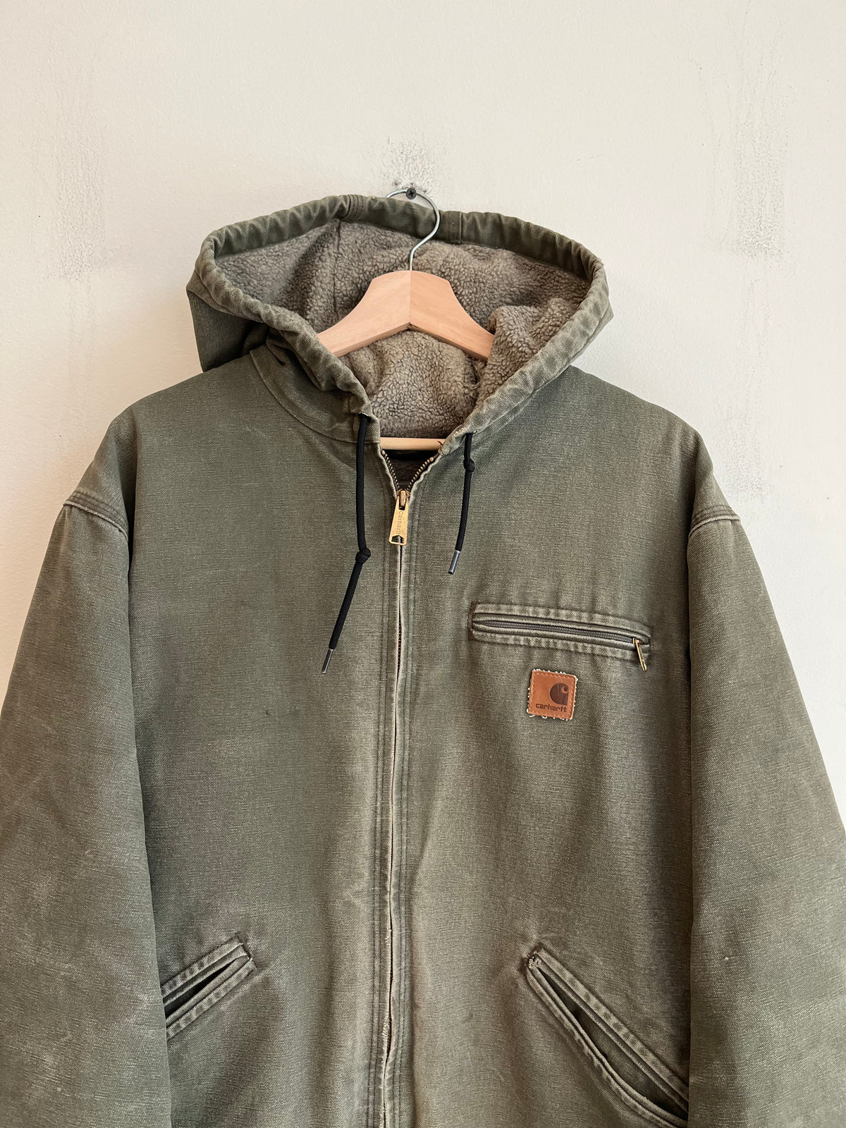 2012 Carhartt J141 ARG Faded Distressed Sherpa Lined Jacket (XL)