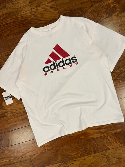 90s Adidas Soccer Front/Back Vintage Tee (XL)