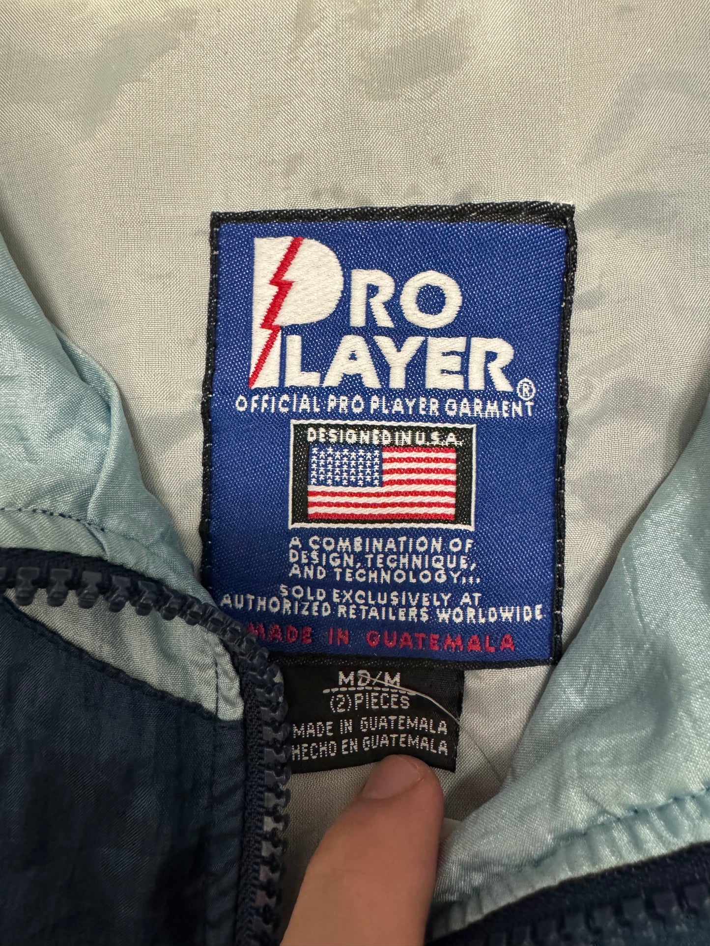 90s University of North Carolina (UNC) Striped Pro Player Windbreaker (M)
