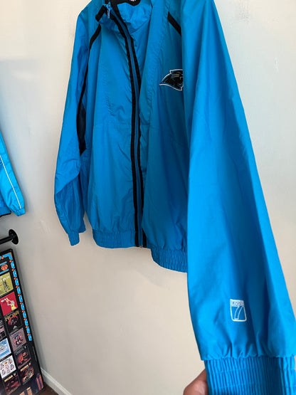 90s Carolina Panthers Electric Blue Logo 7 Windbreaker (XL)
