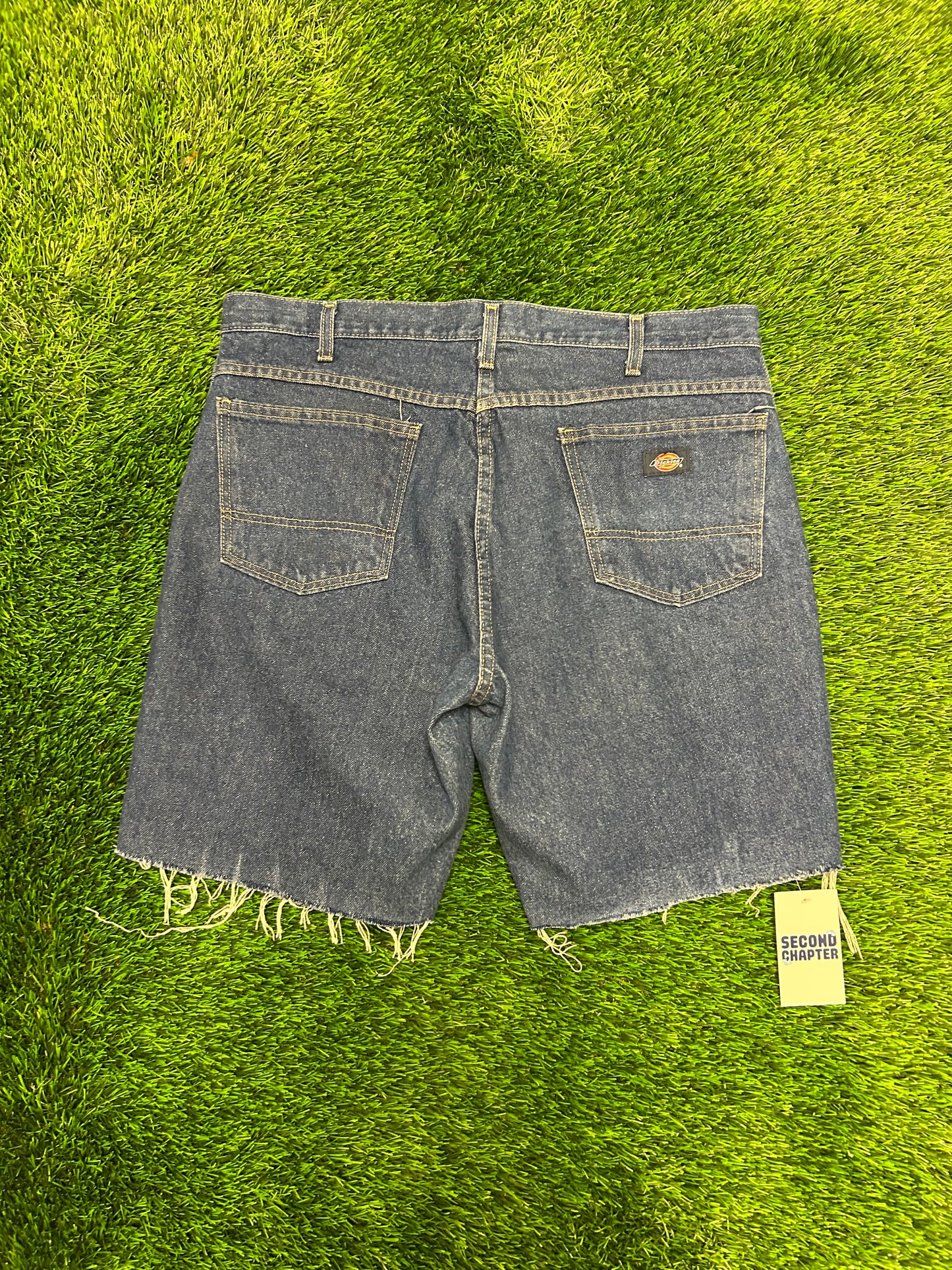 Dickies Workwear Frayed Cut Off Jean Shorts (36)