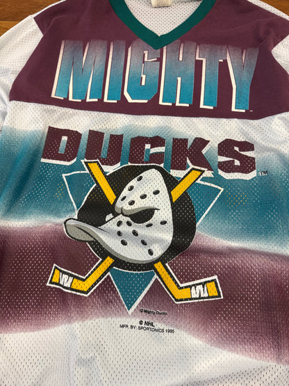 1995 Mighty Ducks Anaheim NHL Sportonics Women's Mesh Jersey (XL)